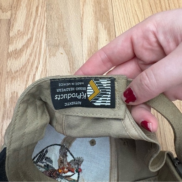Vintage K Products Pheasant Bird New Holland Tan Hat Adjustable Embroidered - Picture 5 of 5